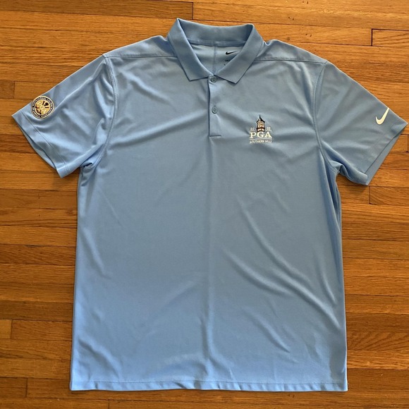 2022 PGA Championship Shirt Mens Large Blue‎ Golf Southern Hills Nike Dri Fit - Picture 1 of 10